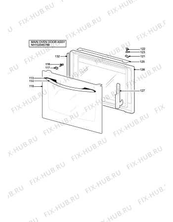 Взрыв-схема плиты (духовки) Electrolux EOG660WN - Схема узла H10 Main Oven Door (large)